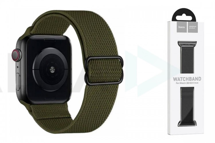 Ремешок для Apple Watch HOCO WA04 Эластичный нейлоновый ремешок серии Fashion (42-49 мм) темная олива