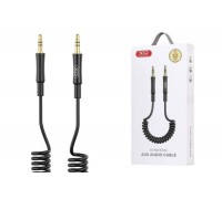 Кабель аудио AUX XO NB-R255C audio adapter 3.5mm to 3.5mm (пружинка, черный)