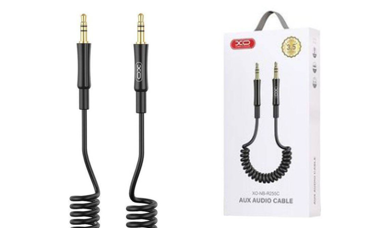 Кабель аудио AUX XO NB-R255C audio adapter 3.5mm to 3.5mm (пружинка, черный) Кабель аудио AUX XO NB-R255C audio adapter 3.5mm to 3.5mm (пружинка, черный)