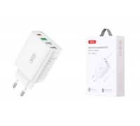 Сетевое зарядное устройство USB + USB-C XO L120 (EU) multi port fast charging charger (USB-C 20W/USB-A 18W) (белый)