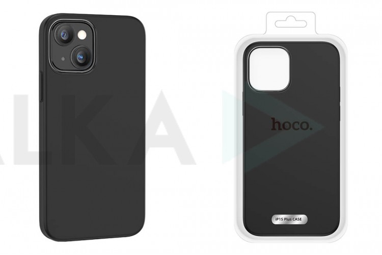 Чехол для телефона iPhone 15 HOCO Pure series silicone magnetic case тонкий (черный)