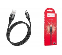Кабель USB - MicroUSB HOCO X50 2,4A (черный) 1м (оплетка)