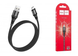 Кабель USB - MicroUSB HOCO X50 2,4A (черный) 1м (оплетка)