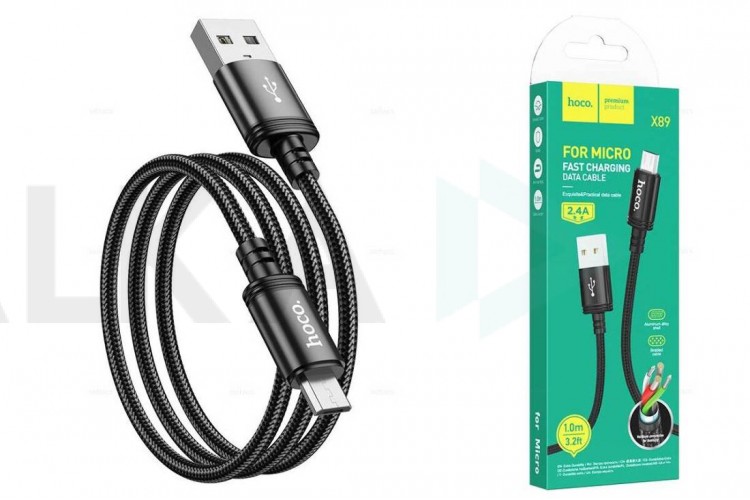 Кабель USB - MicroUSB HOCO X89 (черный) 1м