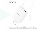 Сетевое зарядное устройство 4USB-C HOCO N31 PD100W+QC3.0 (белый) + кабель Type-C-Type-C