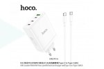 Сетевое зарядное устройство 4USB-C HOCO N31 PD100W+QC3.0 (белый) + кабель Type-C-Type-C