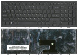 Клавиатура для ноутбука Sony Vaio VPC-EH черная с черной рамкой