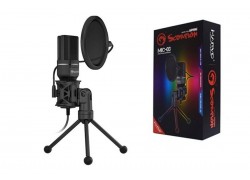 Микрофон для ПК игровой MARVO MIC-03, проводной, 1.5 метра, USB, чёрный