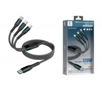 Кабель USB Type-C 3 в 1 MARK WS5 Type-C/Type-C/Lightning Черный