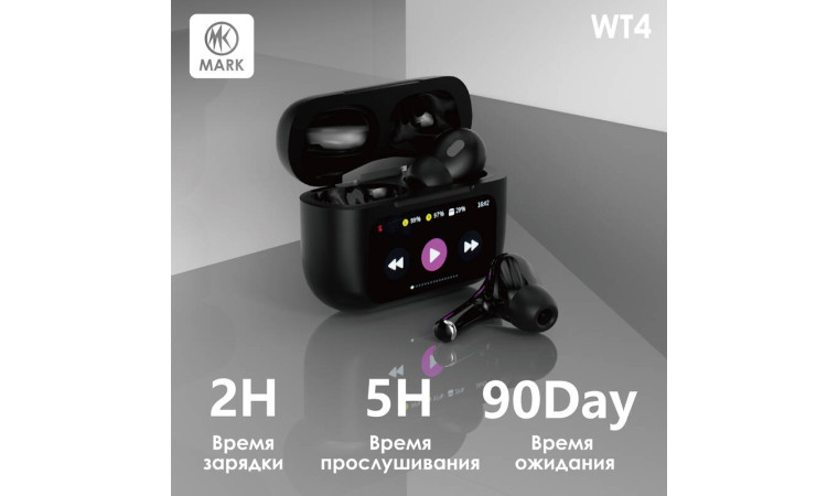 Наушники вакуумные беспроводные MARK WT4 Черный