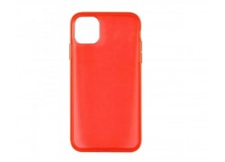 Чехол силиконовый iPhone 11 Pro (5.8) "Жидкий силикон" полупрозрачный (красный)