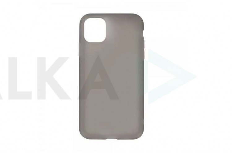 Чехол силиконовый iPhone 11 Pro Max (6.5) "Жидкий силикон" полупрозрачный (черный)