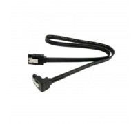 Кабель SATA 3.0 (папа - папа) 40 см с фиксатором (черный) угловой разъем