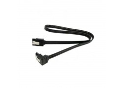 Кабель SATA 3.0 (папа - папа) 40 см с фиксатором (черный) угловой разъем