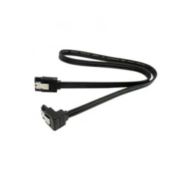 Кабель SATA 3.0 (папа - папа) 40 см с фиксатором (черный) угловой разъем