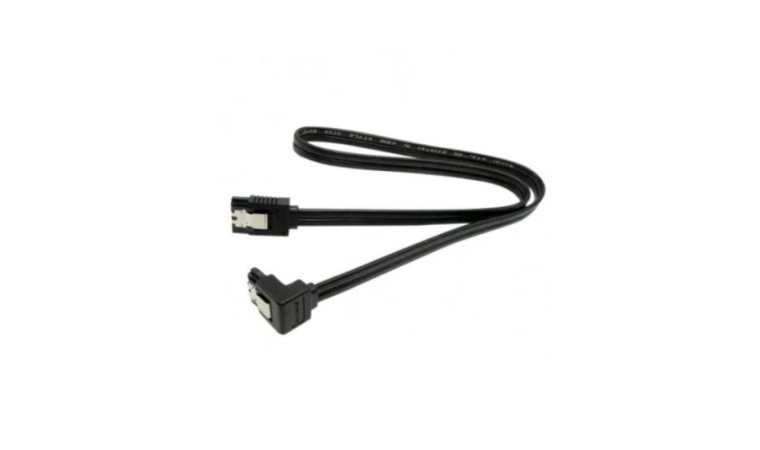 Кабель SATA 3.0 (папа - папа) 40 см с фиксатором (черный) угловой разъем Кабель SATA 3.0 (папа - папа) 40 см с фиксатором (черный) угловой разъем
