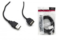 Кабель USB 2.0 удлинитель Type-A (папа - мама) удлинитель 1,5 м черный (NN-U2MFBk015)