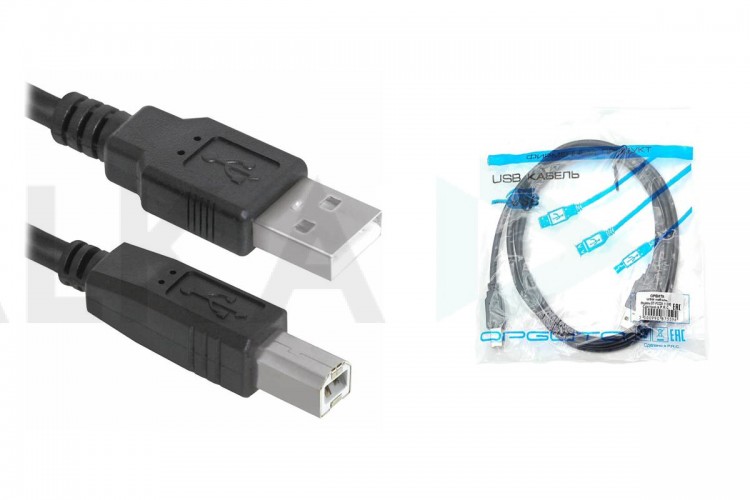 Кабель для принтера USB2.0 Type-A (папа) - Type-B (папа) 1,5 м черный