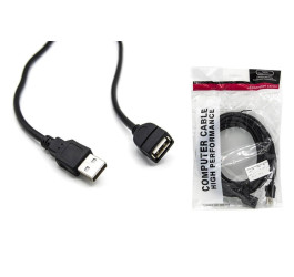 Кабель USB 2.0 удлинитель Type-A (папа - мама) 5 м черный (NN-U2MFBk05)