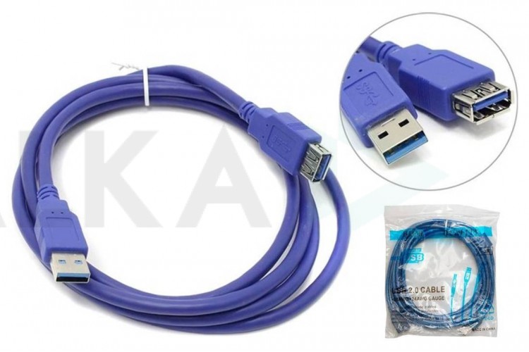 Кабель USB 3.0 удлинитель Type-A (папа - мама) 3 м синий (NN-U3MFB03)