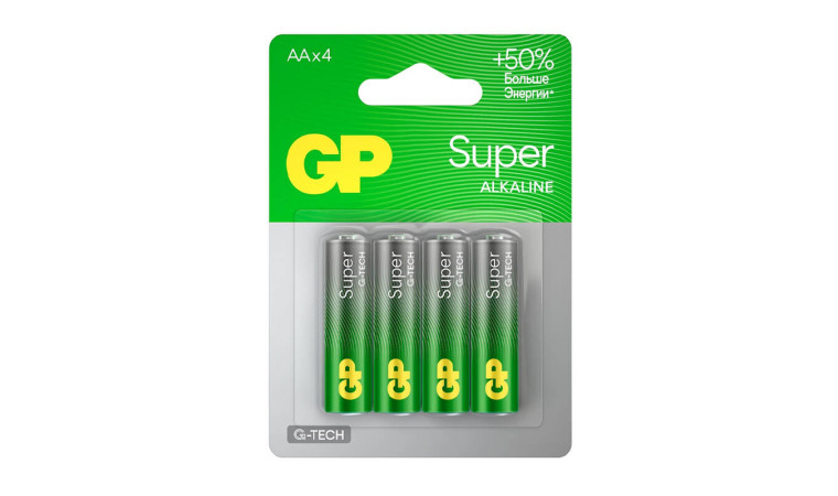 Батарейка алкалиновая GP LR6/4BL Super G-TECH (цена за блистер 4 шт)