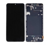 Дисплей для Samsung A715F Galaxy A71 Black в сборе с тачскрином + рамка (переклейка)