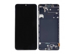 Дисплей для Samsung A715F Galaxy A71 Black в сборе с тачскрином + рамка (переклейка)