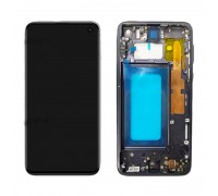 Дисплей для Samsung G970F Galaxy S10E Black в сборе с тачскрином + рамка (переклейка)