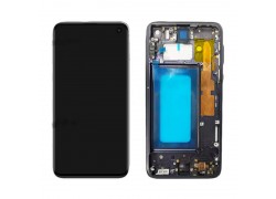 Дисплей для Samsung G970F Galaxy S10E Black в сборе с тачскрином + рамка (переклейка)