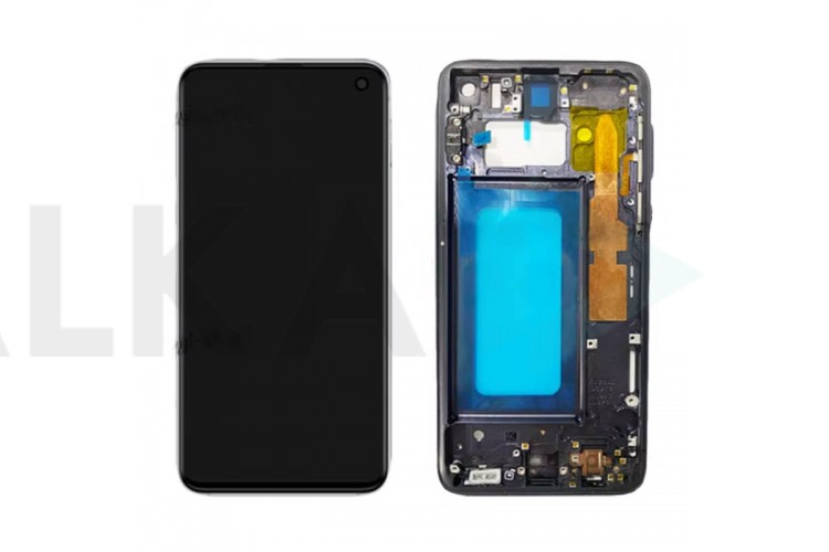 Дисплей для Samsung G970F Galaxy S10E Black в сборе с тачскрином + рамка (переклейка)