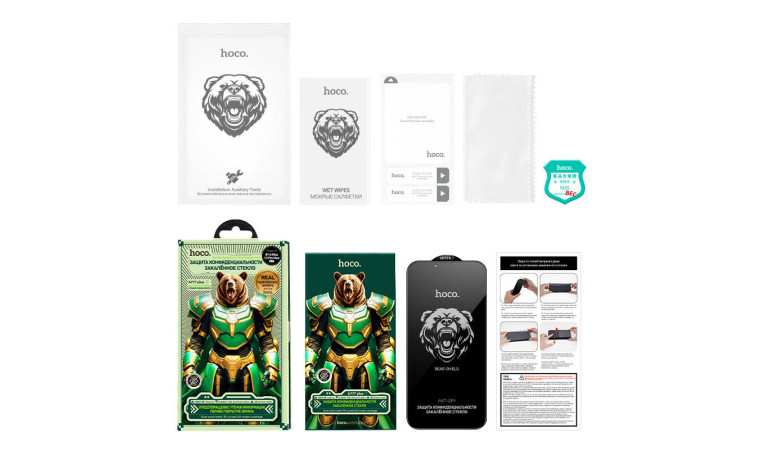 Защитное стекло дисплея iPhone 14 Plus/13 Pro Max HOCO Bear Shield full-screen anti-spy (A777 Plus) черное