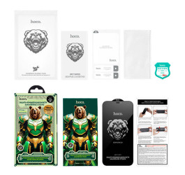 Защитное стекло дисплея iPhone 15 Pro Max HOCO Bear Shield full-screen anti-spy (A777 Plus) черное