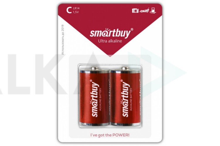 Батарейка алкалиновая Smartbuy LR20/373 BL2 блистер цена за 2 шт (SBBA-D02B)
