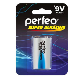 Батарейка алкалиновая Perfeo 6LR61 крона/1BL (цена за блистер 1 шт)