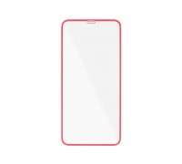 Защитное стекло дисплея iPhone 12 (6.1) прозрачное со светящейся красной рамкой 