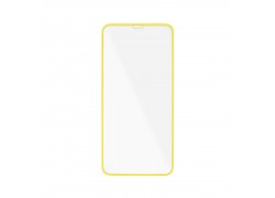 Защитное стекло дисплея iPhone X/XS/11 Pro прозрачное со светящейся желтой рамкой