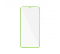 Защитное стекло дисплея iPhone 12 (5.4) прозрачное со светящейся зеленой рамкой