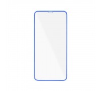 Защитное стекло дисплея iPhone 12 (6.7) прозрачное со светящейся синей рамкой