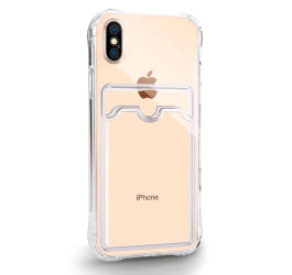 Чехол для iPhone X/XS с отделением под карту (прозрачный)