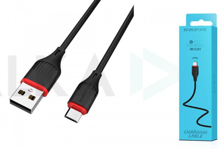 Кабель USB - MicroUSB BOROFONE BX17 2A (черный) 1м