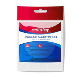 Клейкая лента Smartbuy двусторонняя, на вспененной основе 1.0х19мм, 2 метра, черная(SBE-DST-19-02-b)
