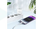 Сетевое зарядное устройство 3USB + USB-C + кабель Lightning BOROFONE BA79A PD20W (белый)