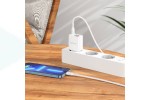 Сетевое зарядное устройство USB + USB-C + кабель Lightning - Type-C BOROFONE BA78A Golden charger PD20W+QC3.0 (белый)