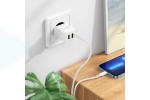 Сетевое зарядное устройство 2USB + USB-C + кабель Lightning - Type-C BOROFONE BA70A Resource charger PD20W+QC3.0 (белый)