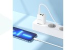 Сетевое зарядное устройство 2USB + USB-C + кабель Lightning - Type-C BOROFONE BA70A Resource charger PD20W+QC3.0 (белый)