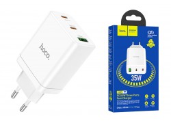 Сетевое зарядное устройство 2USB-C + USB HOCO N33 Start PD 35W (белый)