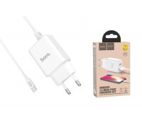 Сетевое зарядное устройство 2USB + кабель Type-C HOCO C62A Victoria (белый)