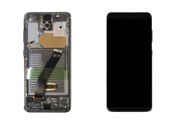 Дисплей для Samsung G980F/ G981 Galaxy S20 Black/ Gray в сборе с тачскрином + рамка, 100%