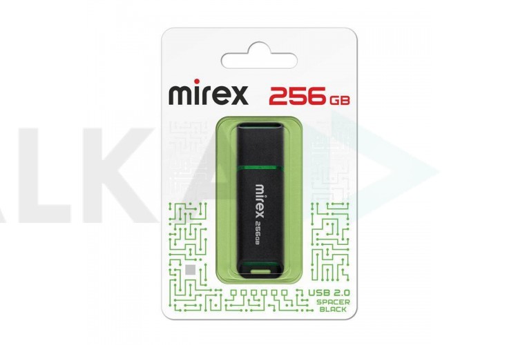 Флешка USB 2.0 Mirex SPACER BLACK 256GB (ecopack)