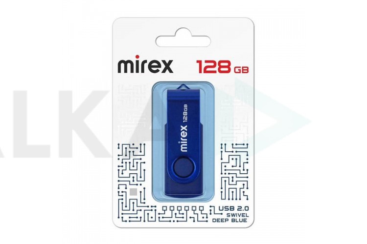 Флешка USB 2.0 Mirex SWIVEL DEEP BLUE 128GB  (ecopack)